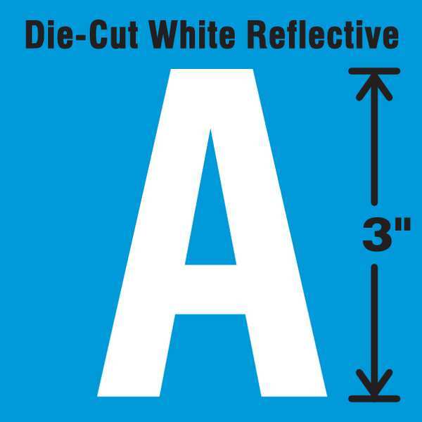 Die-Cut Refl. Letter Label, A, 3In H, PK5