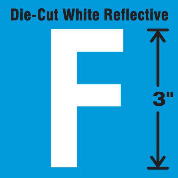 Die-Cut Refl. Letter Label, F, 3In H, PK5