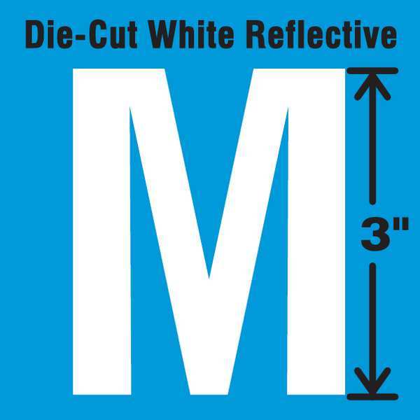 Die-Cut Refl. Letter Label, M, 3In H, PK5