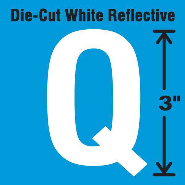 Die-Cut Refl. Letter Label, Q, 3In H, PK5