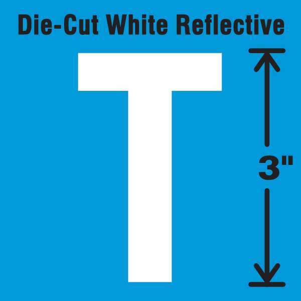 Die-Cut Refl. Letter Label, T, 3In H, PK5
