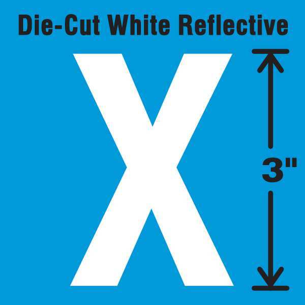 Die-Cut Refl. Letter Label, X, 3In H, PK5