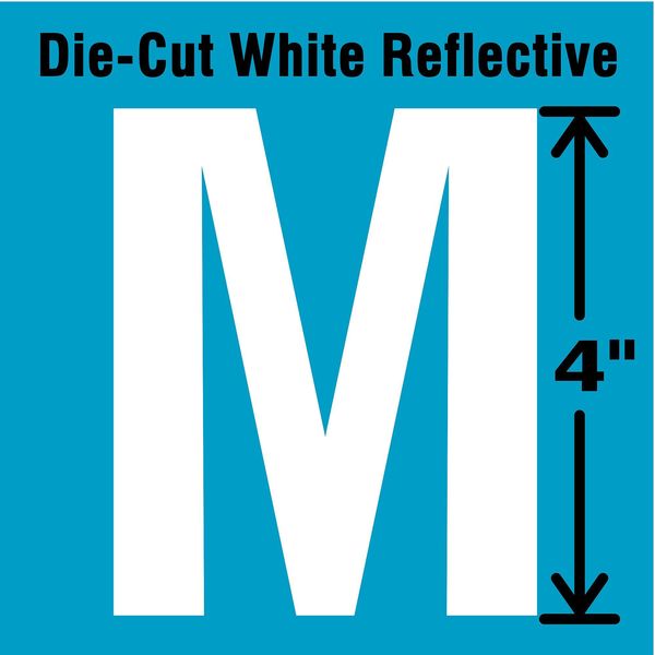 Die-Cut Refl. Letter Label, M, 4In H, PK5