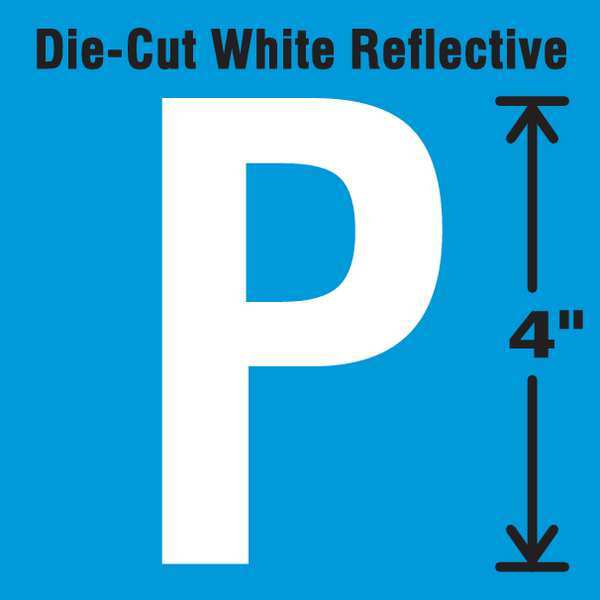 Die-Cut Refl. Letter Label, P, 4In H, PK5