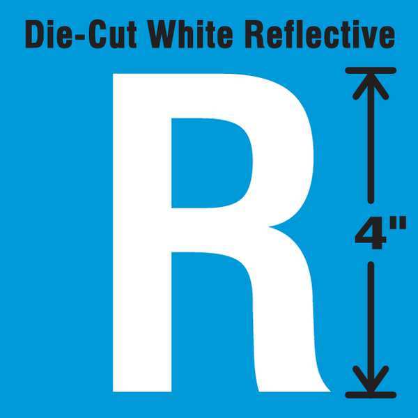 Die-Cut Refl. Letter Label, R, 4In H, PK5