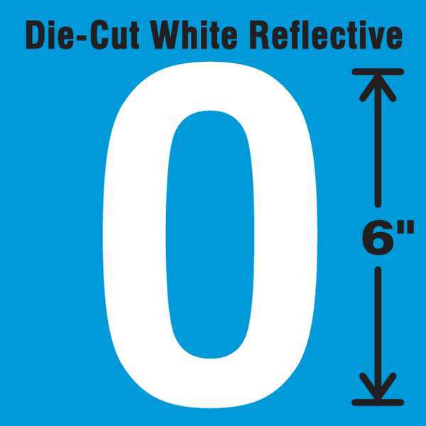 Die-Cut Reflective Letter Label, O, 6In H