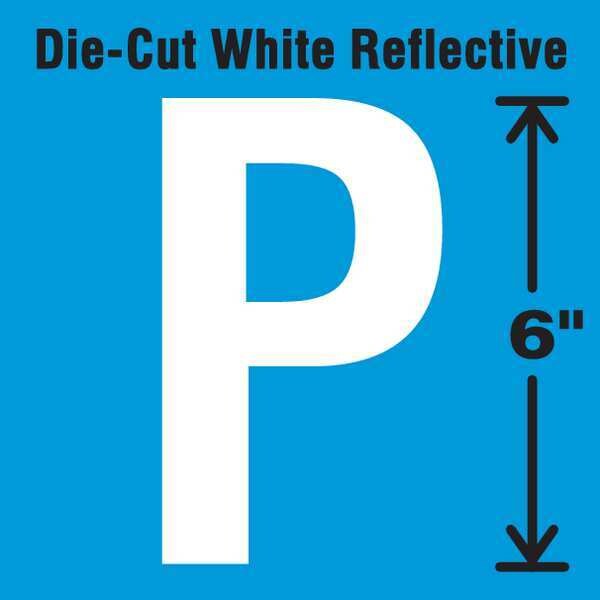 Die-Cut Reflective Letter Label, P, 6In H