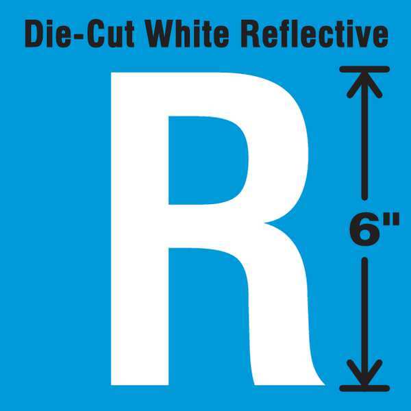 Die-Cut Reflective Letter Label, R, 6In H