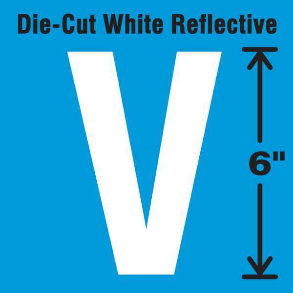 Die-Cut Reflective Letter Label, V, 6In H