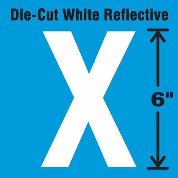 Die-Cut Reflective Letter Label, X, 6In H