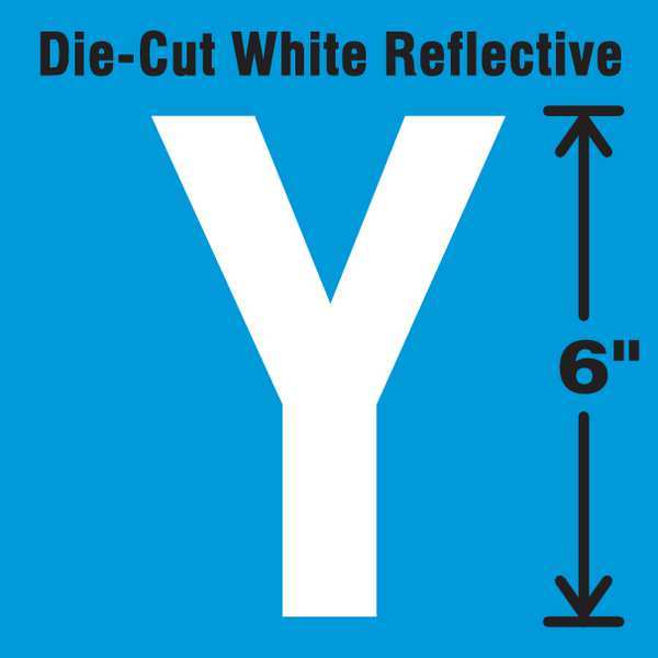 Die-Cut Reflective Letter Label, Y, 6In H