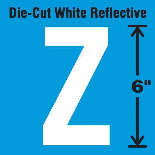 Die-Cut Reflective Letter Label, Z, 6In H