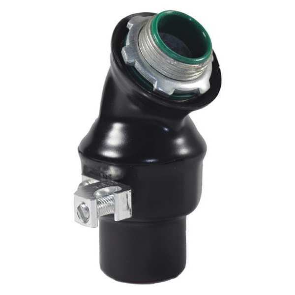 Connector, 2-1/2in., 45deg W/Grd, PVC Ctd