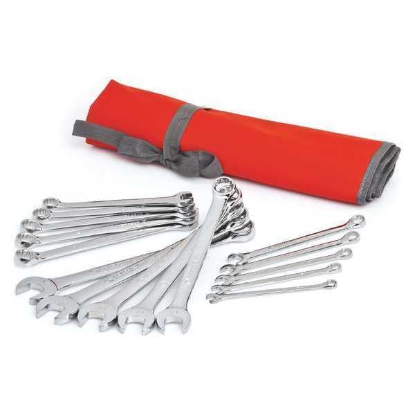 15 Pc. 12 Point Metric Combination Wrench Set with Tool Roll