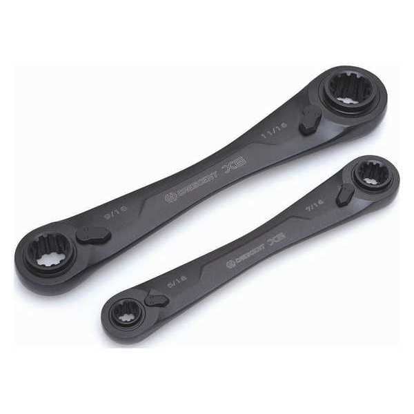 2 Pc. X6â¢ 4-in-1 Black Oxide Spline Ratcheting Metric Wrench Set