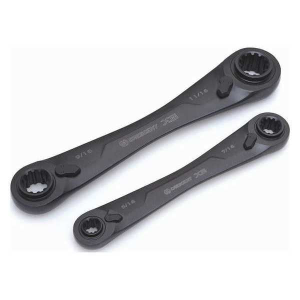 2 Pc. X6â¢ 4-in-1 Black Oxide Spline Ratcheting SAE Wrench Set