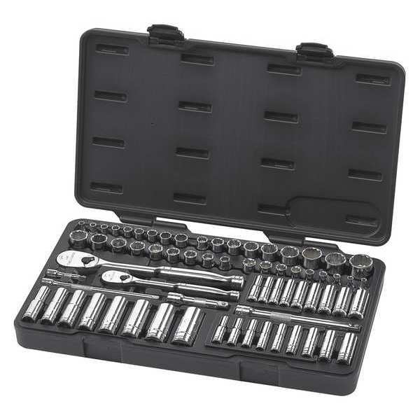 68 pc Mechanics Tool Set, Metric/SAE, 1/4 and 3/8 in Socket Drive Size