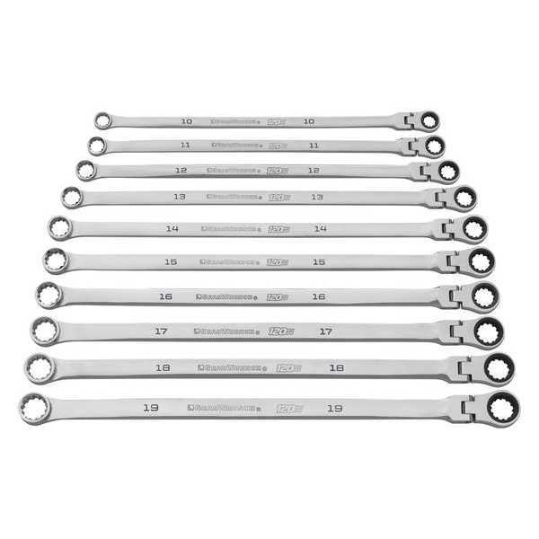 10 Pc. 120XPâ¢ UNV Spline XL Flex Head GearBoxâ¢ RAT MET Wrench Set