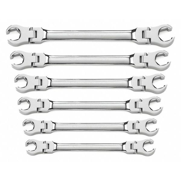 6 Pc. Flex Head Flare Nut Metric Wrench Set