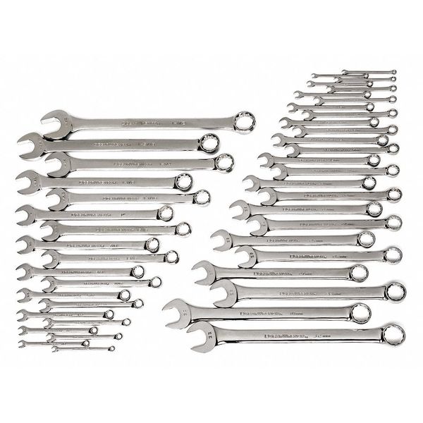 44 Pc. 12 Point Long Pattern Combination SAE/Metric Wrench Set