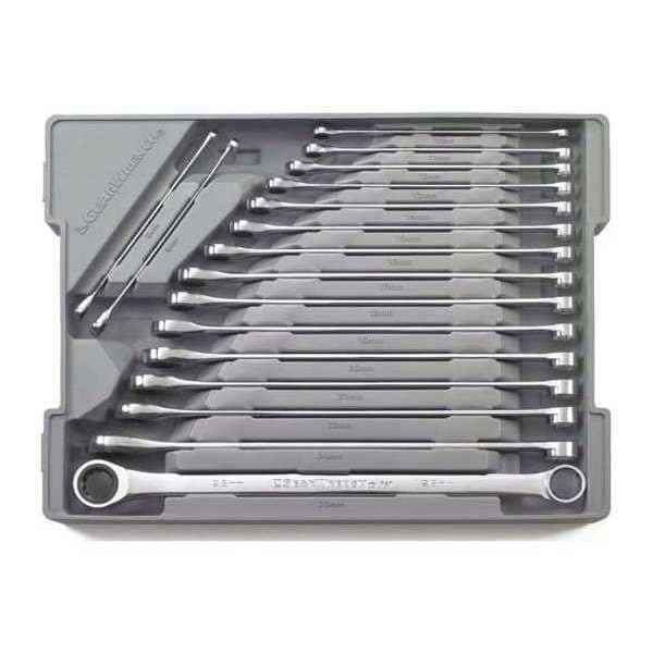 17 Pc. 12 Point XL GearBoxâ¢ Double Box Ratcheting Metric Wrench Set
