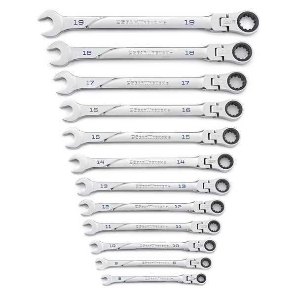 12 Pc. 120XPâ¢ UNV Spline XL Flex Head Ratcheting Comb MET Wrench Set