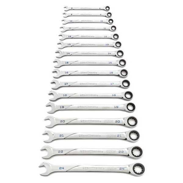 16 Pc. 120XPâ¢ UNV Spline XL Ratcheting Comb MET Wrench Set