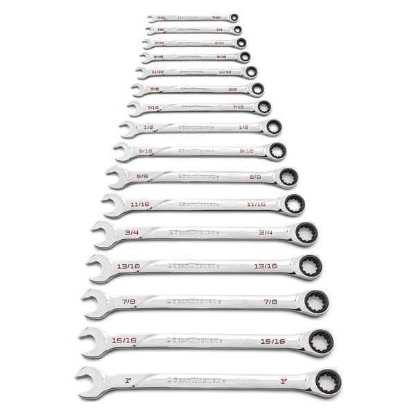 16 Pc. 120XPâ¢ UNV Spline XL Ratcheting Comb SAE Wrench Set