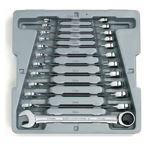 12 Pc. 12 Point Ratcheting Combination Metric Wrench Set