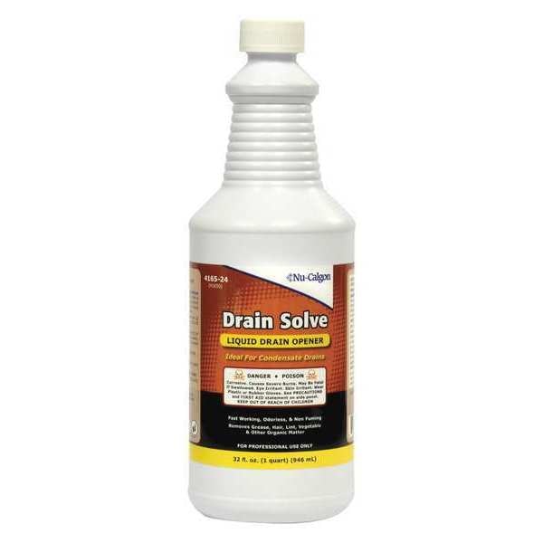 Liquid Drain Opener, Ready to Use, 32 oz Bottle, Unscented, NSF Rated, Clear