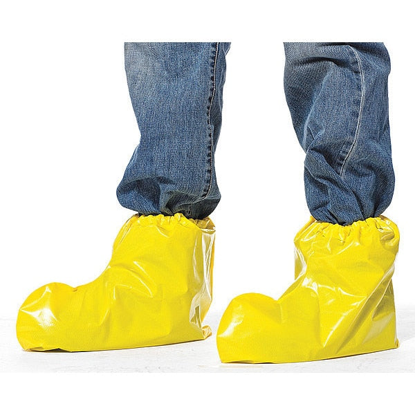 Shoe Covers, Ankle Height, L, Yellow, PK200