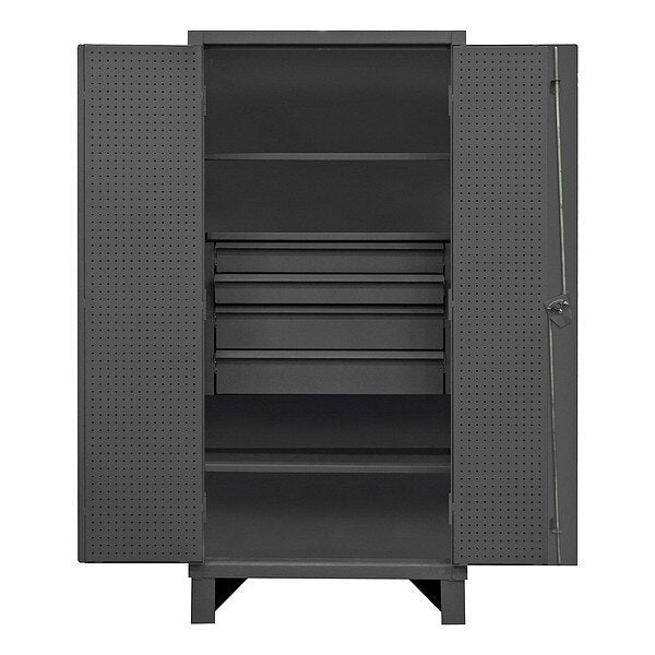 12 ga. ga. Steel Pegboard Storage Cabinet, 36 in W, 78 in H, Stationary