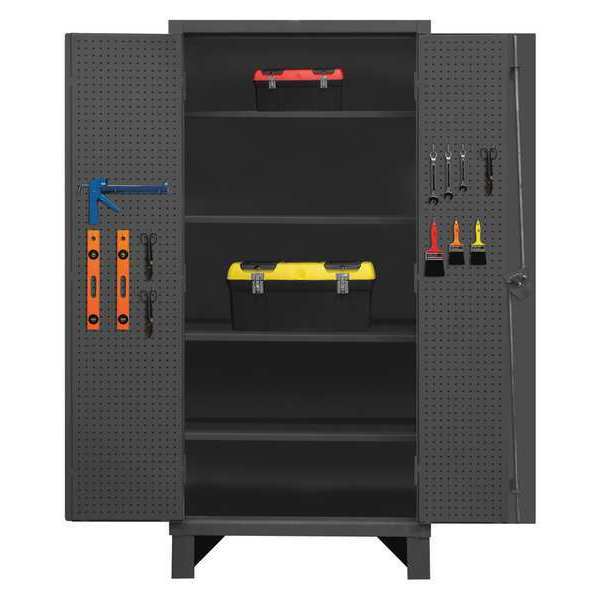 12 ga. ga. Steel Pegboard Storage Cabinet, 48 in W, 78 in H, Stationary
