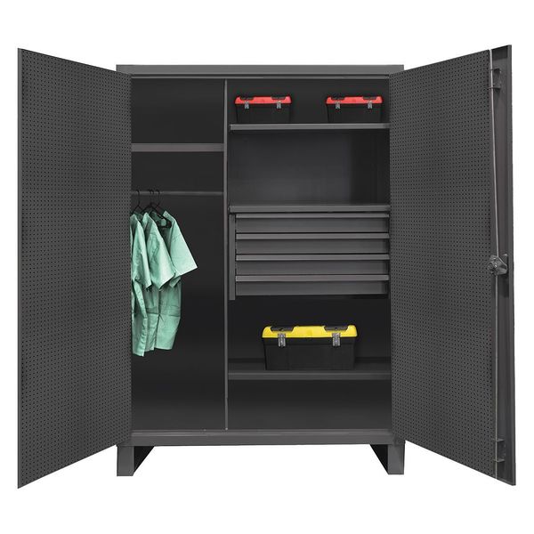 12 ga. ga. Steel Storage Cabinet, 48 in W, 78 in H, Stationary
