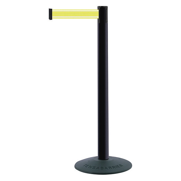 Barrier Post with Belt, Black Post, 38