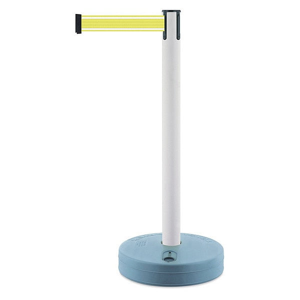 Barrier Post with Belt, White Post, 38