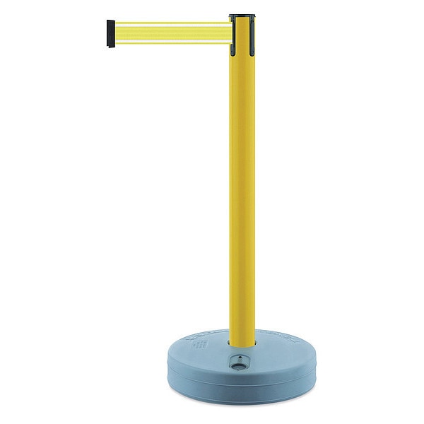 Barrier Post with Belt, Yellow Post, 38