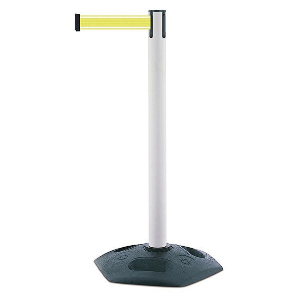 Barrier Post with Belt, White Post, 38
