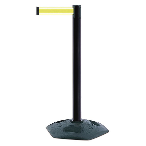 Barrier Post with Belt, Black Post, 38