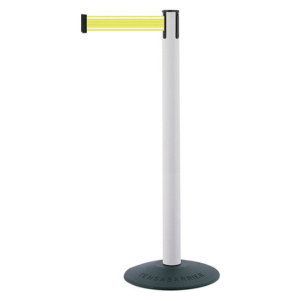 Barrier Post with Belt, White Post, 38