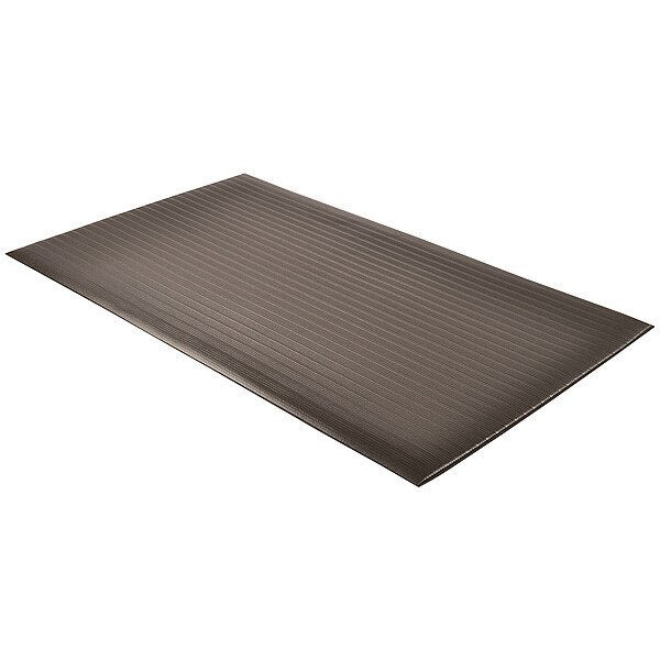 Antifatigue Runner, Black, 60 ft L x 6 ft W, PVC Closed Cell Foam, Corrugated Surface Pattern
