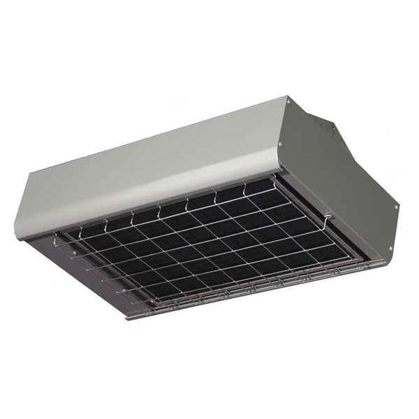 Electric Infrared Heater, Ceiling Suspended, Wall, Aluminum, 480V AC