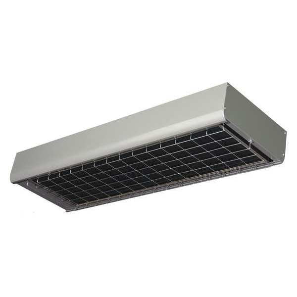 Electric Infrared Heater, Ceiling Suspended, Wall, Aluminum, 480V AC
