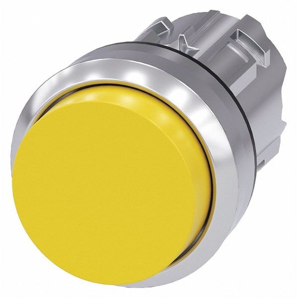 Push Button Operator, Yellow, Metal Bezel