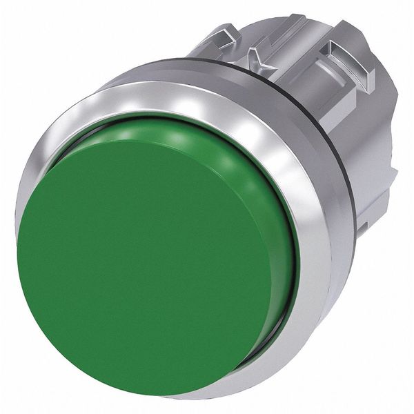Push Button Operator, Green, Metal Bezel
