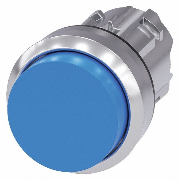 Push Button Operator, Blue, Metal Bezel