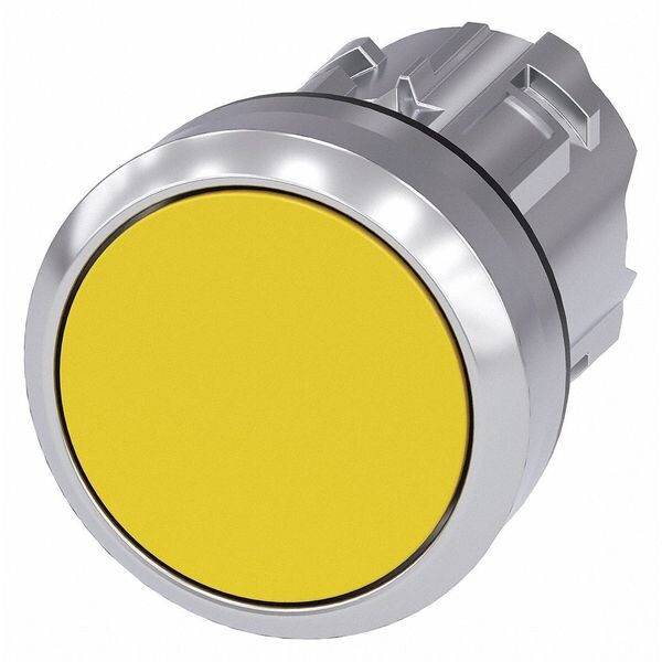Push Button Operator, Yellow, Metal Bezel