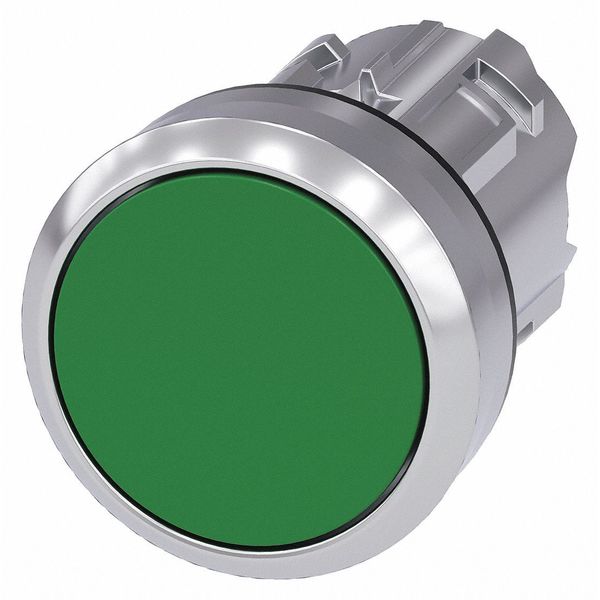 Push Button Operator, Green, Metal Bezel