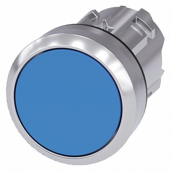 Push Button Operator, Blue, Metal Bezel