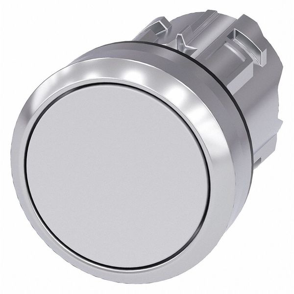 Push Button Operator, White, Metal Bezel